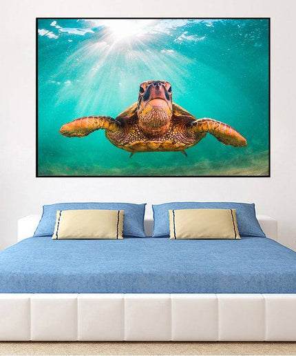 Graceful Journey: Sea Turtle Underwater - Gallerie Canvas