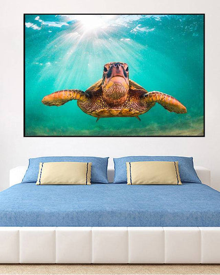 Graceful Journey: Sea Turtle Underwater - Gallerie Canvas