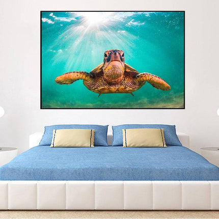 Graceful Journey: Sea Turtle Underwater - Gallerie Canvas