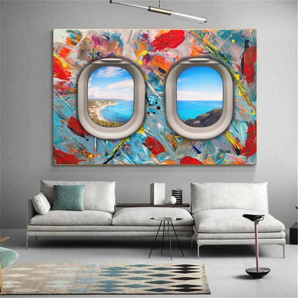 Traveler's Perspective: Colorful Abstract Seascape - Gallerie Canvas