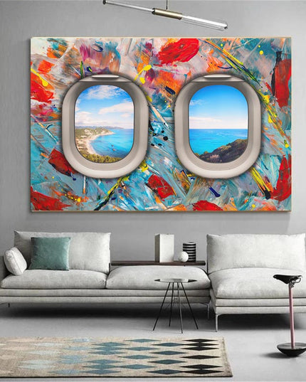 Traveler's Perspective: Colorful Abstract Seascape - Gallerie Canvas