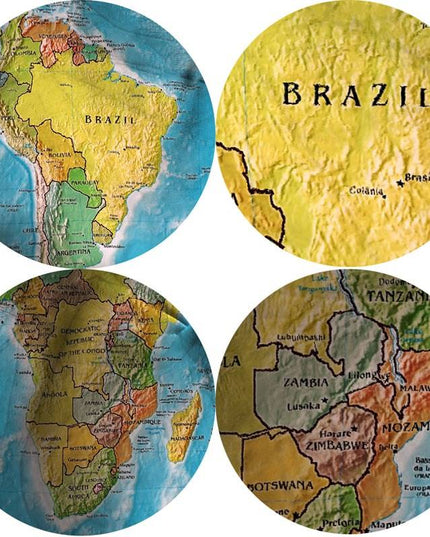 Hands Across the World - World Maps Art Canvas Print Poster Wall Poster