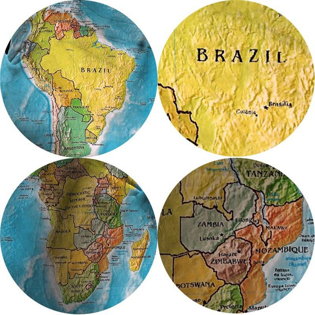Hands Across the World - World Maps Art Canvas Print Poster Wall Poster