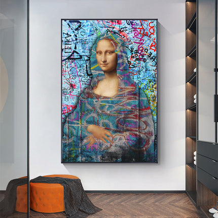 Graffiti Mona Lisa: Modern Twist - Gallerie Canvas