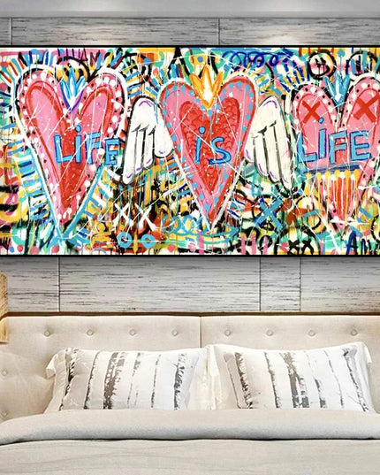 Life is Life: Graffiti Hearts - Gallerie Canvas