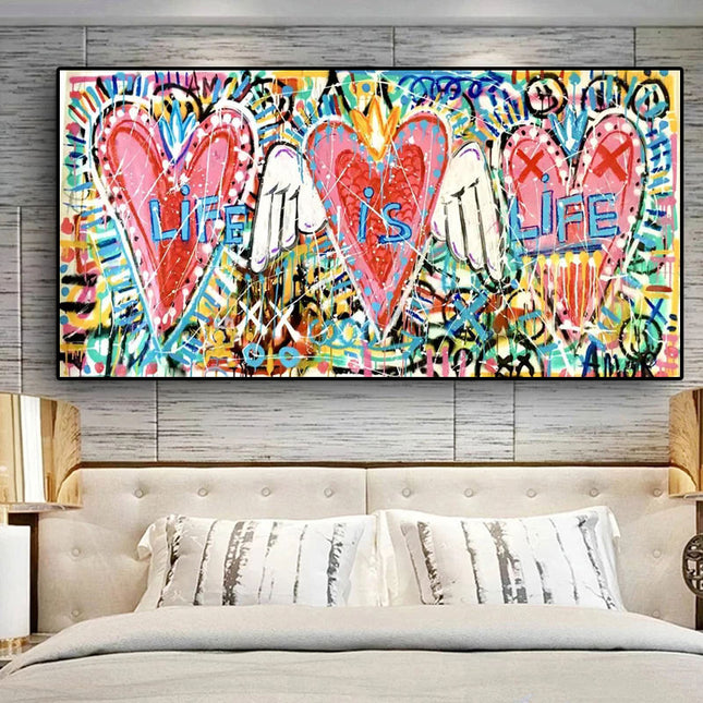 Life is Life: Graffiti Hearts - Gallerie Canvas