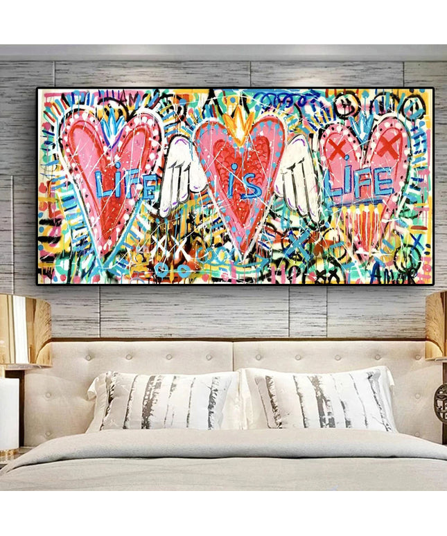 Life is Life: Graffiti Hearts - Gallerie Canvas