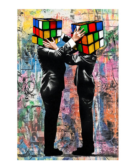 Graffiti Love: Rubik's Cube Hug - Gallerie Canvas