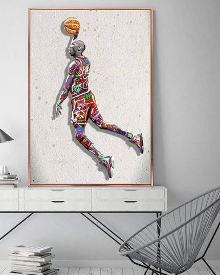 Iconic Dunk Move: Air Jordan Graffiti Canvas Print Wall Poster