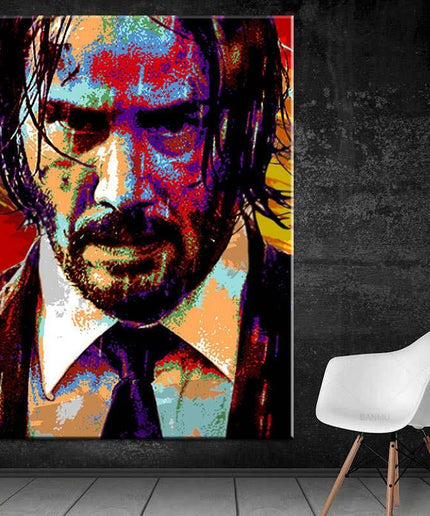 Iconic Film Star: Keanu Reeves as John Wick Portrait Wall Poster