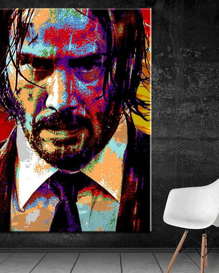 Iconic Film Star: Keanu Reeves as John Wick Portrait Wall Poster