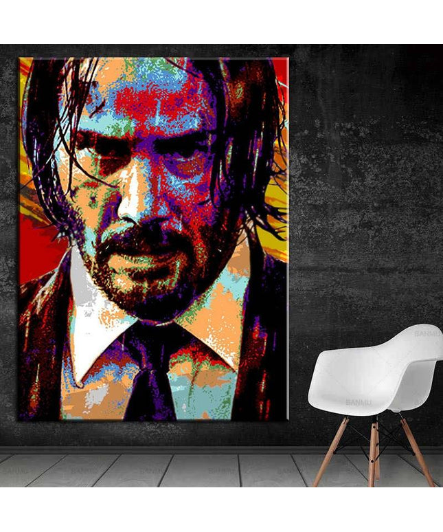 Iconic Film Star: Keanu Reeves as John Wick Portrait Wall Poster