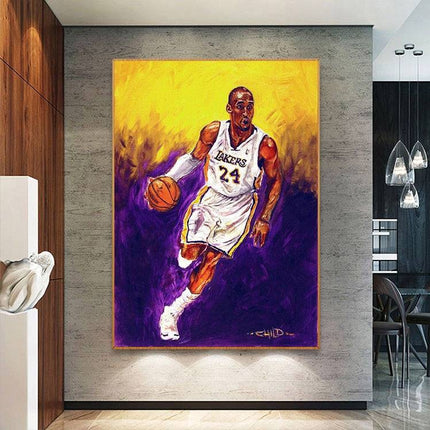 Copy of Superhero Kobe Bryant - Victory Moment Pose Canvas Print Wall Poster