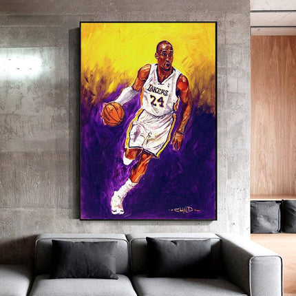 Copy of Superhero Kobe Bryant - Victory Moment Pose Canvas Print Wall Poster