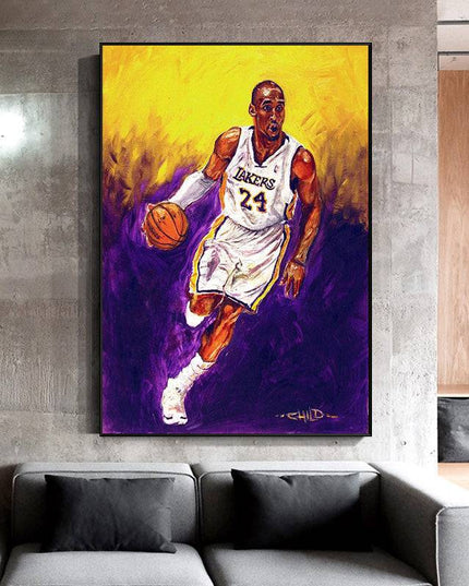 Copy of Superhero Kobe Bryant - Victory Moment Pose Canvas Print Wall Poster