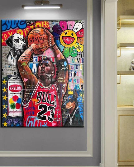 Legendary Michael Jordan Graffiti Wall Art: Classic & Stylish Decor