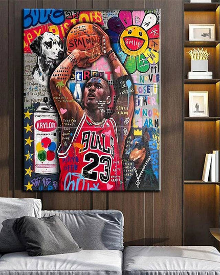 Legendary Michael Jordan Graffiti Wall Art: Classic & Stylish Decor