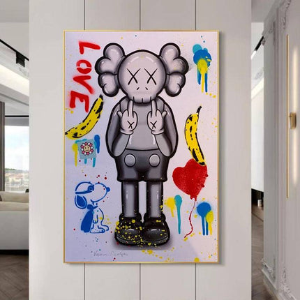 Love You: KAWS XX Creative Canvas Print Poster Wall Poster