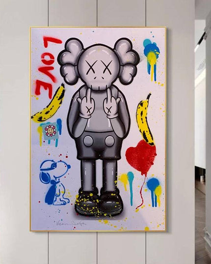 Love You: KAWS XX Creative Canvas Print Poster Wall Poster