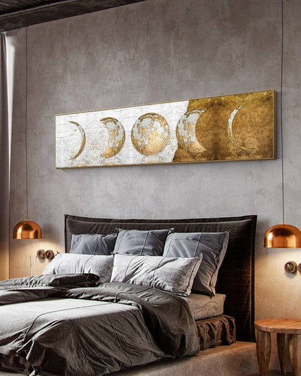 Lunar Eclipse Dreams - Golden Celestial Art Canvas Poster Wall Poster