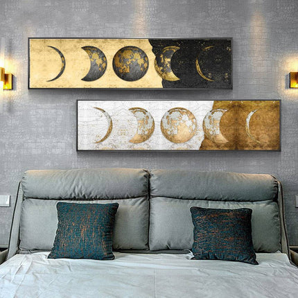 Lunar Eclipse Dreams - Golden Celestial Art Canvas Poster Wall Poster