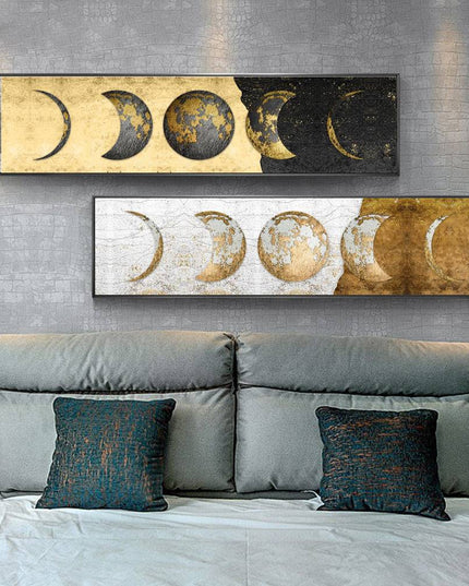 Lunar Eclipse Dreams - Golden Celestial Art Canvas Poster Wall Poster