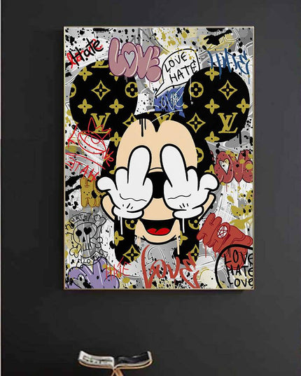 Mickey Mouse Cartoon Fashion Canvas Art - Whimsical Home Decor for Disney Fans
