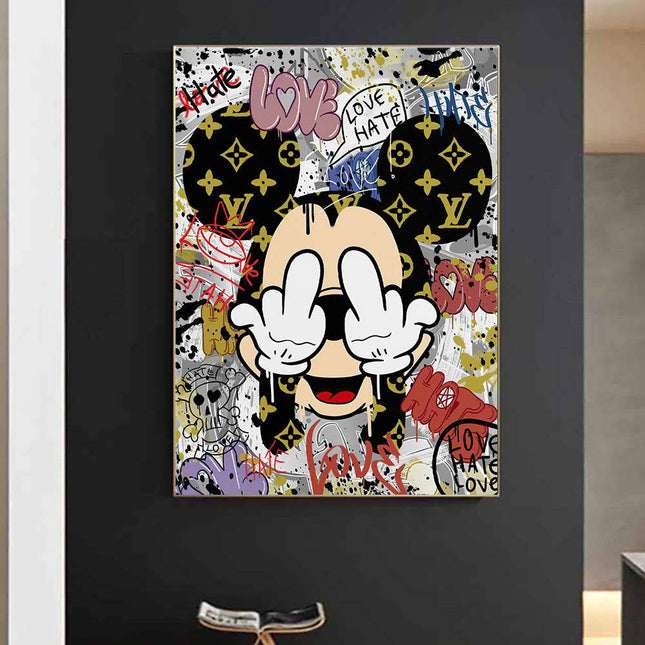 Mickey Mouse Cartoon Fashion Canvas Art - Whimsical Home Decor for Disney Fans