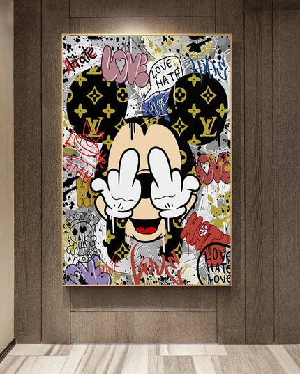 Mickey Mouse Cartoon Fashion Canvas Art - Whimsical Home Decor for Disney Fans