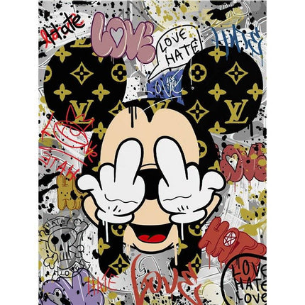 Mickey Mouse Cartoon Fashion Canvas Art - Whimsical Home Decor for Disney Fans