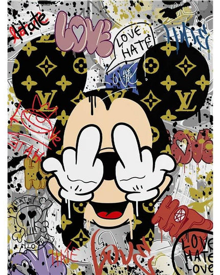 Mickey Mouse Cartoon Fashion Canvas Art - Whimsical Home Decor for Disney Fans