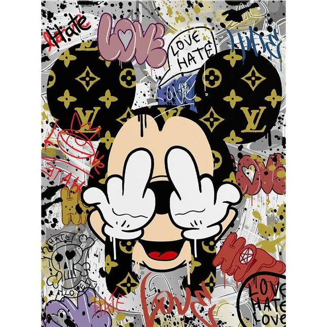 Mickey Mouse Cartoon Fashion Canvas Art - Whimsical Home Decor for Disney Fans