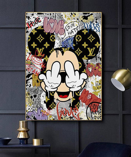Mickey Mouse Cartoon Fashion Canvas Art - Whimsical Home Decor for Disney Fans