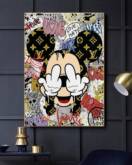 Mickey Mouse Cartoon Fashion Canvas Art - Whimsical Home Decor for Disney Fans