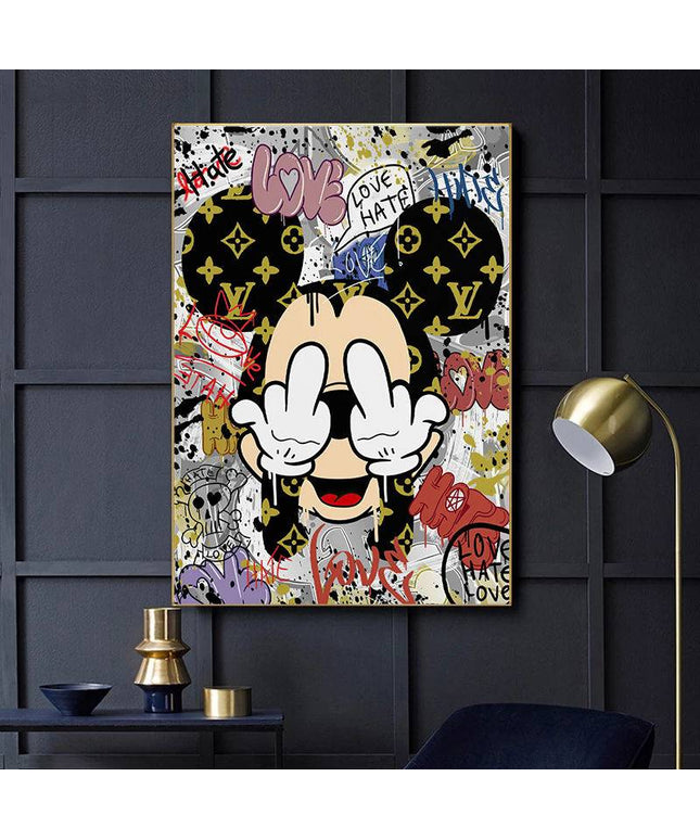 Mickey Mouse Cartoon Fashion Canvas Art - Whimsical Home Decor for Disney Fans