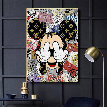 Mickey Mouse Cartoon Fashion Canvas Art - Whimsical Home Decor for Disney Fans