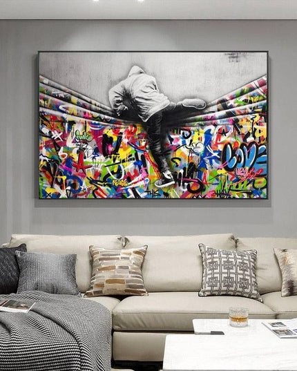 Overcoming the Graffiti Curtain: Love Canvas Print Wall Poster