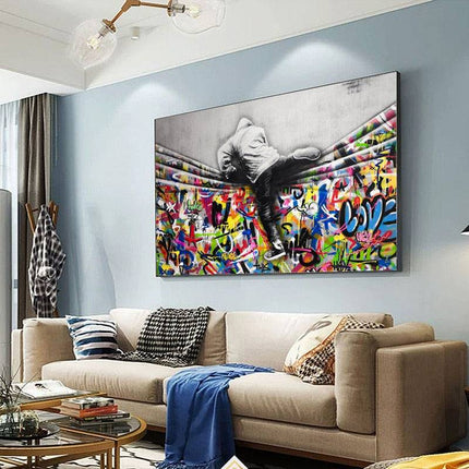 Overcoming the Graffiti Curtain: Love Canvas Print Wall Poster