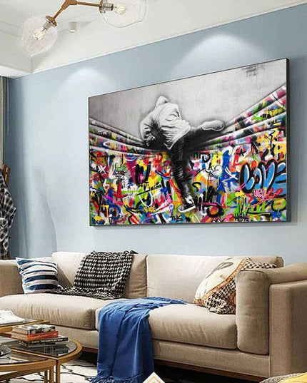 Overcoming the Graffiti Curtain: Love Canvas Print Wall Poster