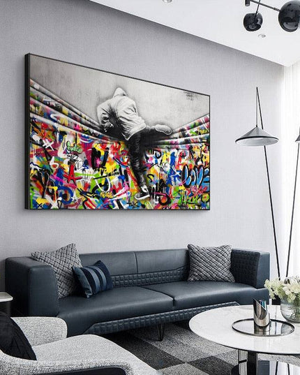 Overcoming the Graffiti Curtain: Love Canvas Print Wall Poster