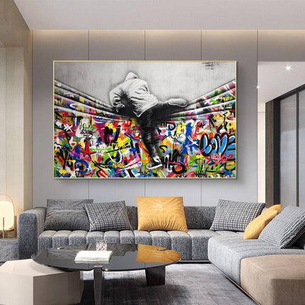 Overcoming the Graffiti Curtain: Love Canvas Print Wall Poster