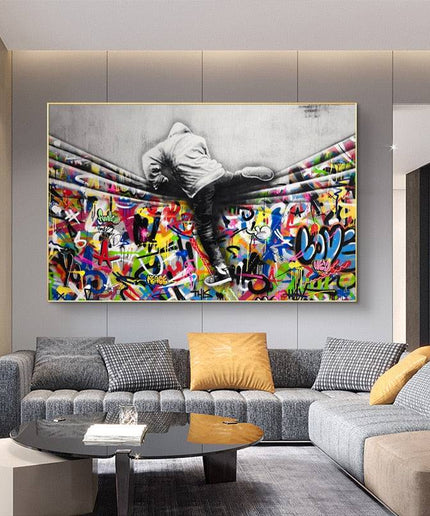 Overcoming the Graffiti Curtain: Love Canvas Print Wall Poster