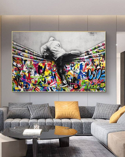 Overcoming the Graffiti Curtain: Love Canvas Print Wall Poster