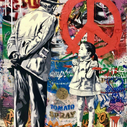 Peaceful Rebel: Banksy-Inspired Girl Street Art Wall Poster