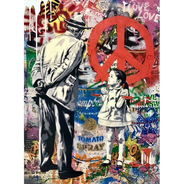 Peaceful Rebel: Banksy-Inspired Girl Street Art Wall Poster