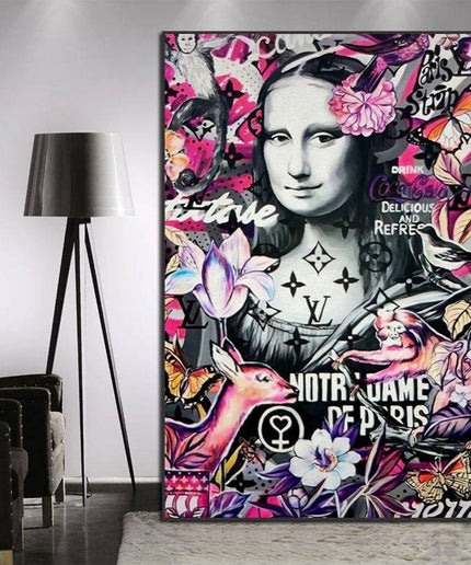 PopArt Mona Lisa Graffiti Poster - Bold Artistic Wall Decor