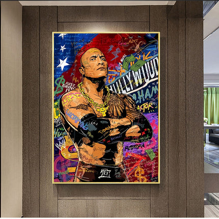 Rocking the Graffiti: Hollywood Star "The Rock" Wall Poster