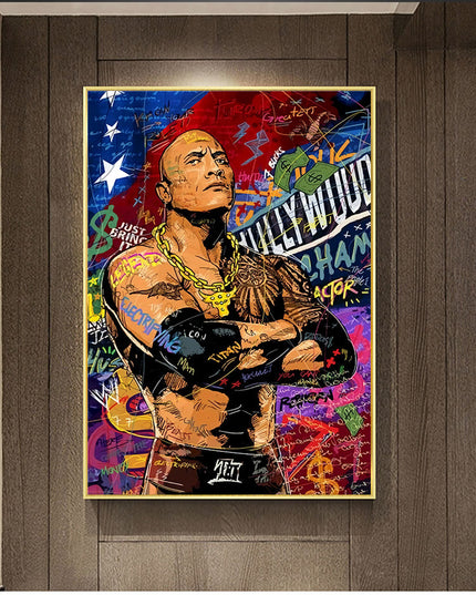 Rocking the Graffiti: Hollywood Star "The Rock" Wall Poster