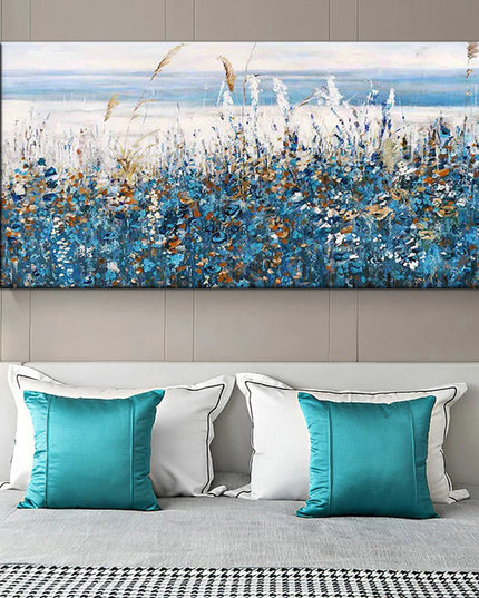 Serenity in Blue: Abstract Natural Landscape Leaves Wall Poster