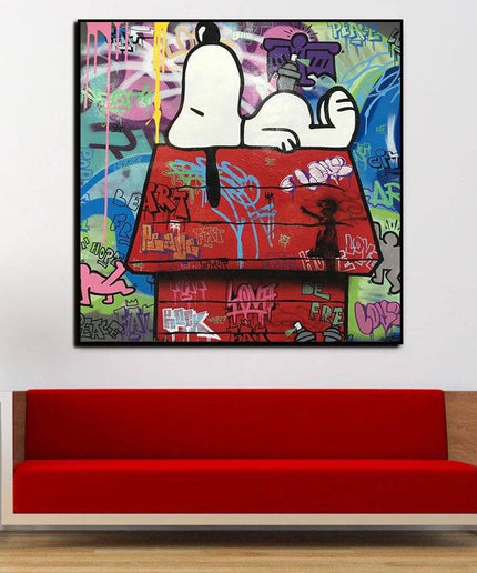 Snoopy's Dream House: Graffiti Canvas Print Wall Poster